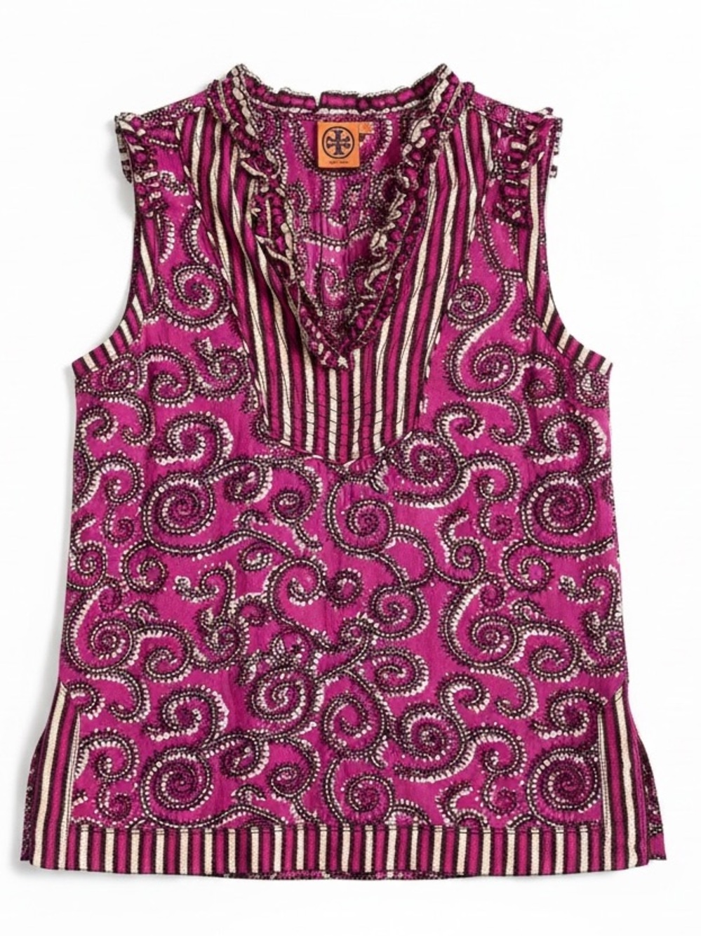 Tory Burch Women’s Magenta Cotton Tank Blouse Top Size 12